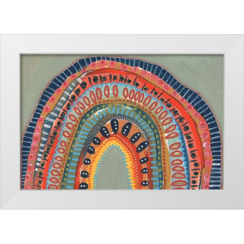 Boho Rainbow III White Modern Wood Framed Art Print by Moore, Regina