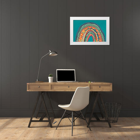 Boho Rainbow IV White Modern Wood Framed Art Print by Moore, Regina