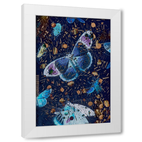 Confetti with Butterflies I White Modern Wood Framed Art Print by Arbel, Lori