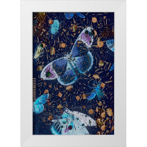 Confetti with Butterflies I White Modern Wood Framed Art Print by Arbel, Lori