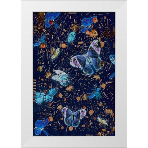Confetti with Butterflies II White Modern Wood Framed Art Print by Arbel, Lori