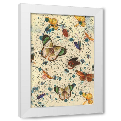 Confetti with Butterflies III White Modern Wood Framed Art Print by Arbel, Lori