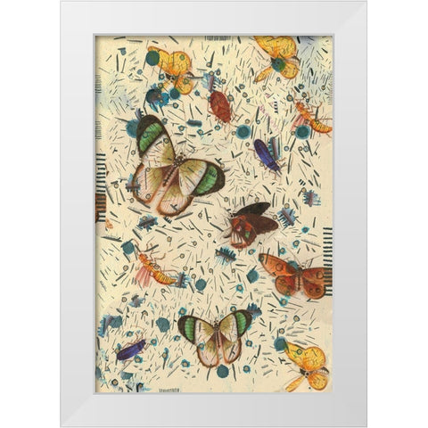 Confetti with Butterflies III White Modern Wood Framed Art Print by Arbel, Lori