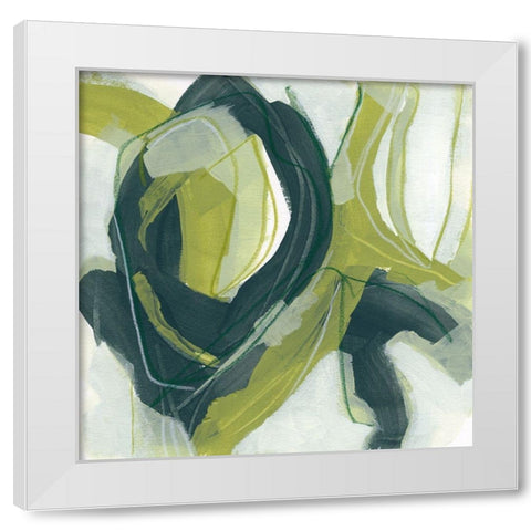 Verdigris Motion IV White Modern Wood Framed Art Print by Vess, June Erica