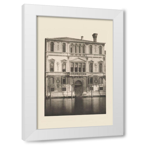 Vintage Views of Venice I White Modern Wood Framed Art Print by Ongania, Ferdinand