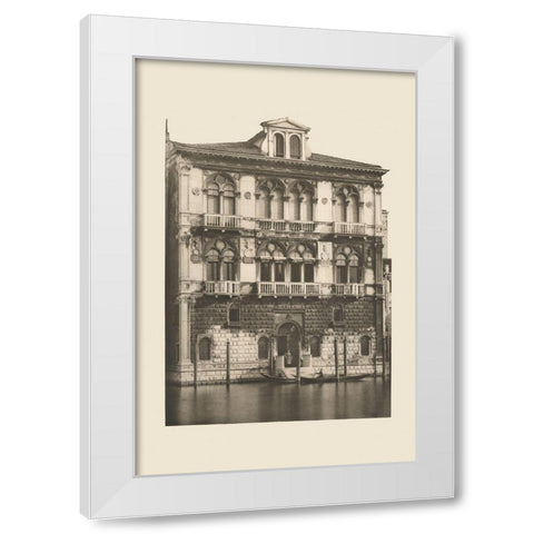 Vintage Views of Venice II White Modern Wood Framed Art Print by Ongania, Ferdinand