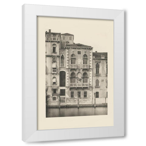 Vintage Views of Venice III White Modern Wood Framed Art Print by Ongania, Ferdinand