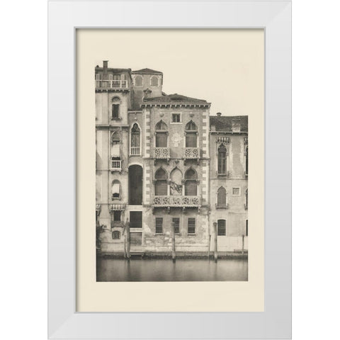 Vintage Views of Venice III White Modern Wood Framed Art Print by Ongania, Ferdinand