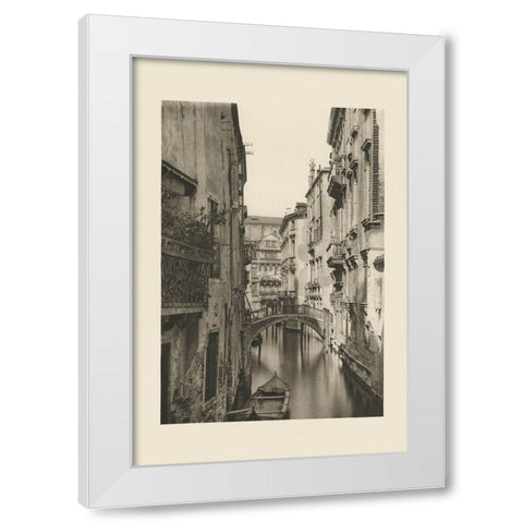 Vintage Views of Venice IV White Modern Wood Framed Art Print by Ongania, Ferdinand