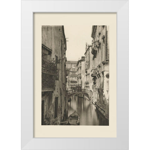 Vintage Views of Venice IV White Modern Wood Framed Art Print by Ongania, Ferdinand