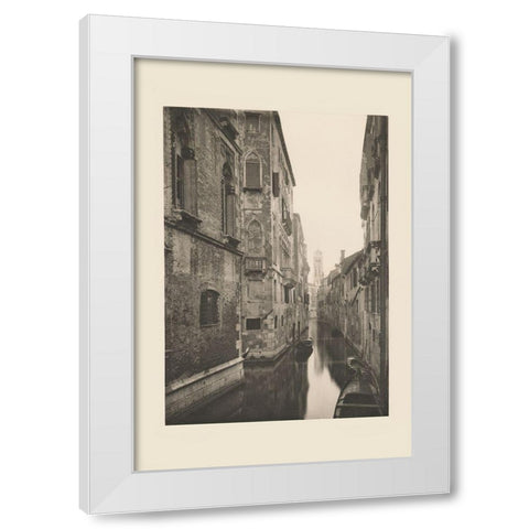 Vintage Views of Venice V White Modern Wood Framed Art Print by Ongania, Ferdinand