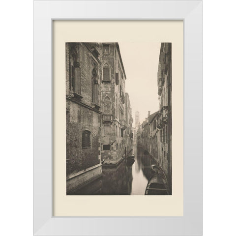 Vintage Views of Venice V White Modern Wood Framed Art Print by Ongania, Ferdinand