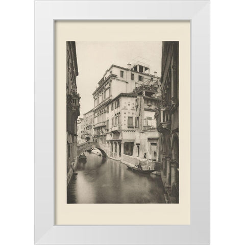Vintage Views of Venice VI White Modern Wood Framed Art Print by Ongania, Ferdinand