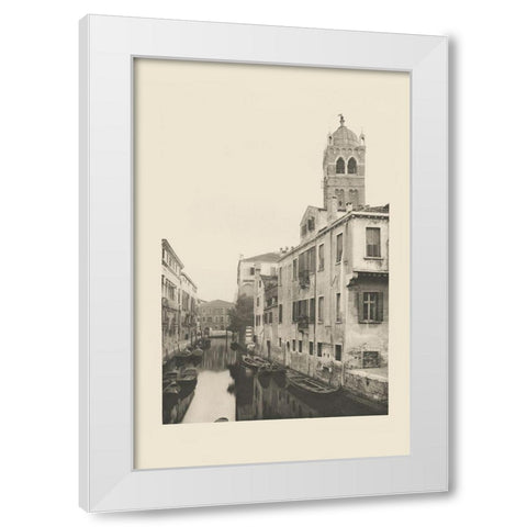 Vintage Views of Venice VII White Modern Wood Framed Art Print by Ongania, Ferdinand