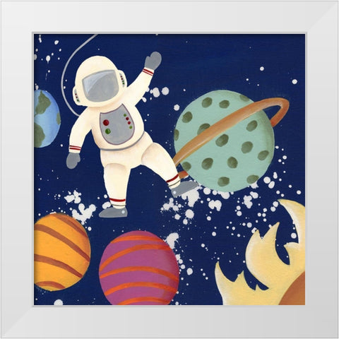 Future Space Explorer I White Modern Wood Framed Art Print by Moore, Regina