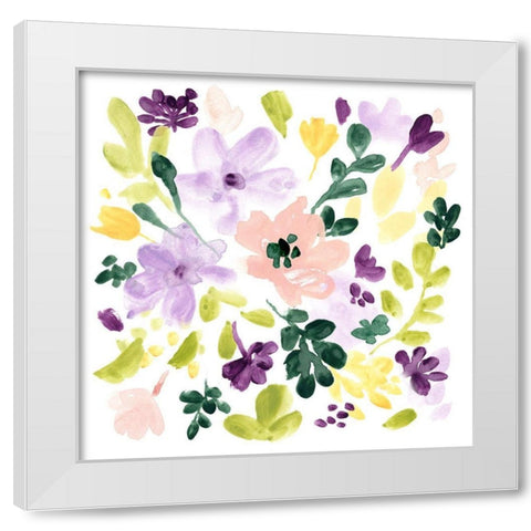 Lavender Meadow II White Modern Wood Framed Art Print by Vess, June Erica