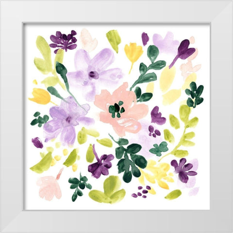 Lavender Meadow II White Modern Wood Framed Art Print by Vess, June Erica