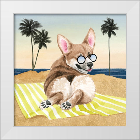 Sun Lovin Pups II White Modern Wood Framed Art Print by Popp, Grace