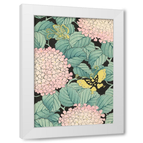 Japanese Floral Design I White Modern Wood Framed Art Print by Furuya, Korin