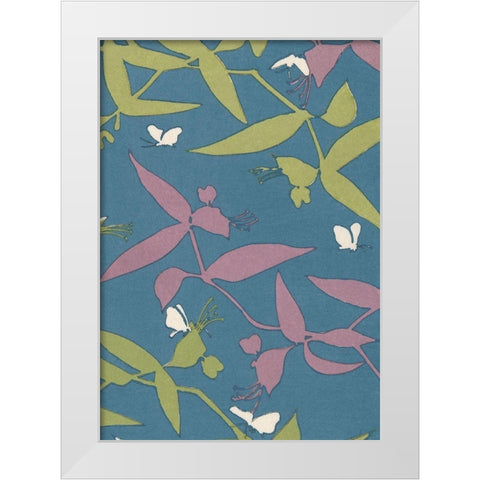 Japanese Floral Design III White Modern Wood Framed Art Print by Furuya, Korin