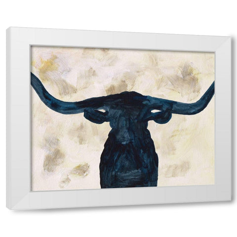 Blue Shadow I White Modern Wood Framed Art Print by Wang, Melissa