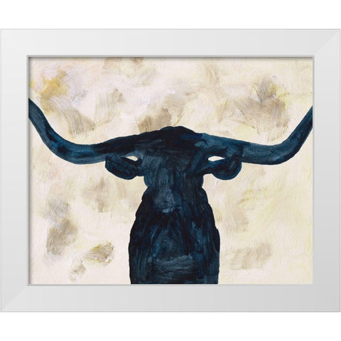 Blue Shadow I White Modern Wood Framed Art Print by Wang, Melissa