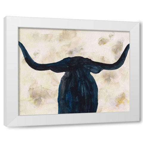 Blue Shadow II White Modern Wood Framed Art Print by Wang, Melissa