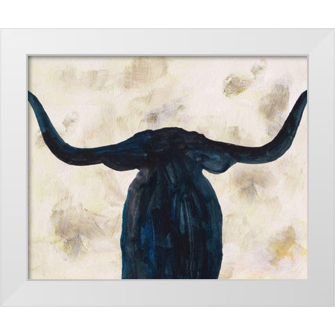 Blue Shadow II White Modern Wood Framed Art Print by Wang, Melissa