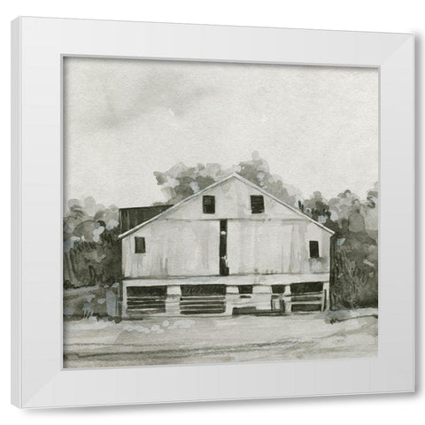 Solemn Barn Sketch I White Modern Wood Framed Art Print by Caroline, Emma