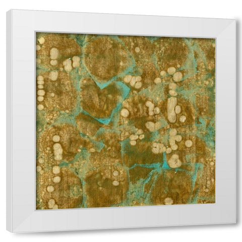 Oxidized Gold Leaf White Modern Wood Framed Art Print by Vision Studio