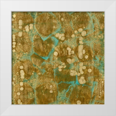 Oxidized Gold Leaf White Modern Wood Framed Art Print by Vision Studio