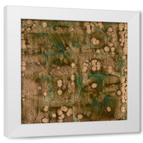 Oxidized Copper Leaf White Modern Wood Framed Art Print by Vision Studio