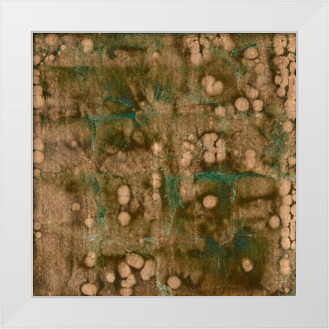 Oxidized Copper Leaf White Modern Wood Framed Art Print by Vision Studio