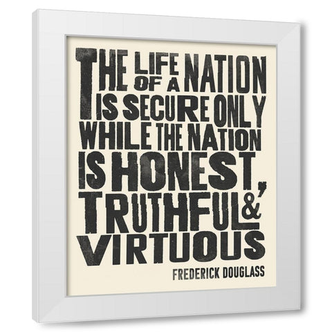 Frederick Douglass Quote II White Modern Wood Framed Art Print by Barnes, Victoria