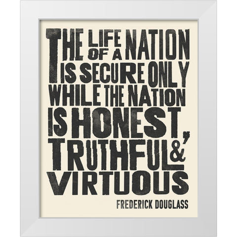 Frederick Douglass Quote II White Modern Wood Framed Art Print by Barnes, Victoria