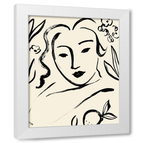 Matisses Muse Portrait I White Modern Wood Framed Art Print by Barnes, Victoria