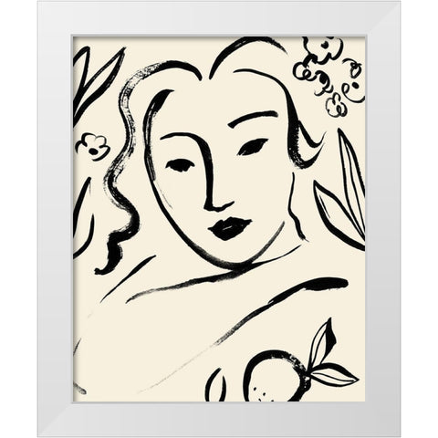 Matisses Muse Portrait I White Modern Wood Framed Art Print by Barnes, Victoria