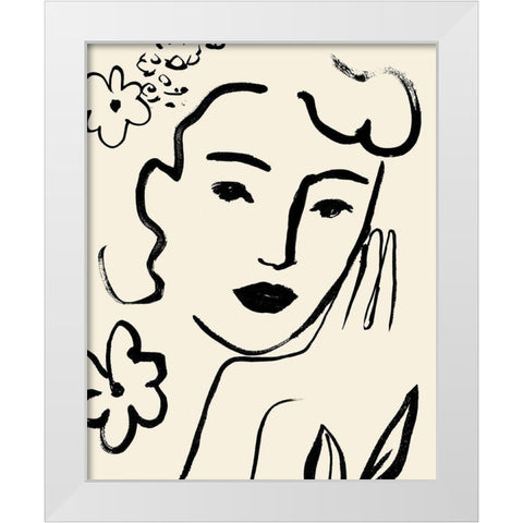 Matisses Muse Portrait II White Modern Wood Framed Art Print by Barnes, Victoria
