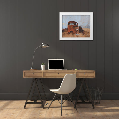 Farm Truck I White Modern Wood Framed Art Print by Green, Jacob