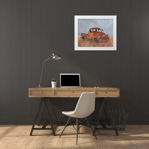 Farm Truck III White Modern Wood Framed Art Print by Green, Jacob