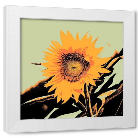 Pop Art Sunflower II White Modern Wood Framed Art Print by Green, Jacob