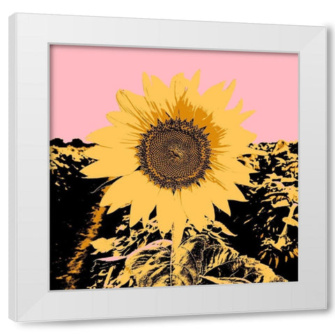 Pop Art Sunflower III White Modern Wood Framed Art Print by Green, Jacob
