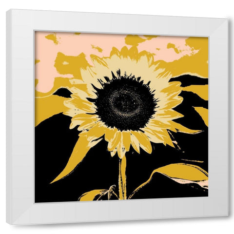Pop Art Sunflower IV White Modern Wood Framed Art Print by Green, Jacob