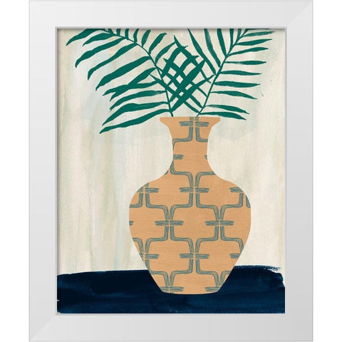 Palm Branches I White Modern Wood Framed Art Print by Wang, Melissa