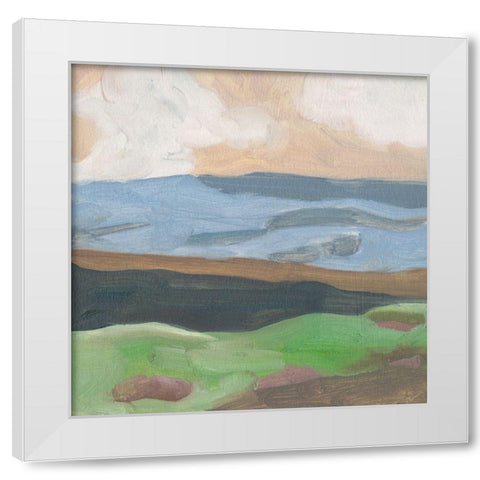 Distant Hills I White Modern Wood Framed Art Print by Wang, Melissa