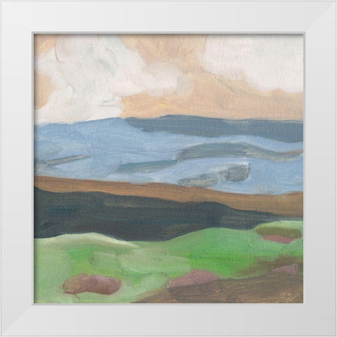 Distant Hills I White Modern Wood Framed Art Print by Wang, Melissa