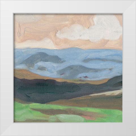 Distant Hills II White Modern Wood Framed Art Print by Wang, Melissa