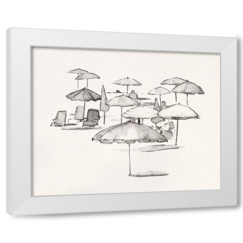 Rough Seaside Sketch I White Modern Wood Framed Art Print by Caroline, Emma