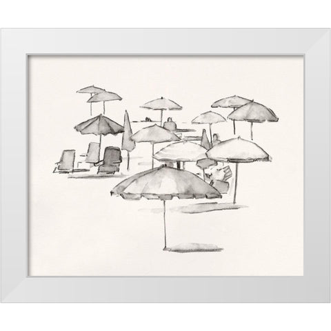 Rough Seaside Sketch I White Modern Wood Framed Art Print by Caroline, Emma