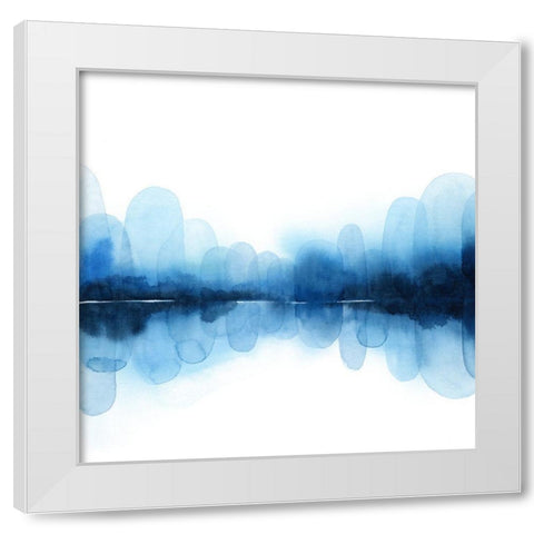 Ultramarine Mirror I White Modern Wood Framed Art Print by Popp, Grace